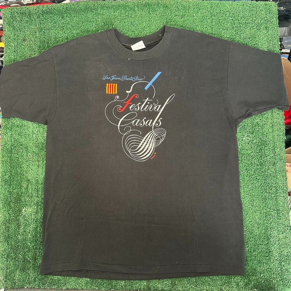 Vintage 80s Festival Casals Puerto Rico T-Shirt Black XXL Single Stitch San Juan